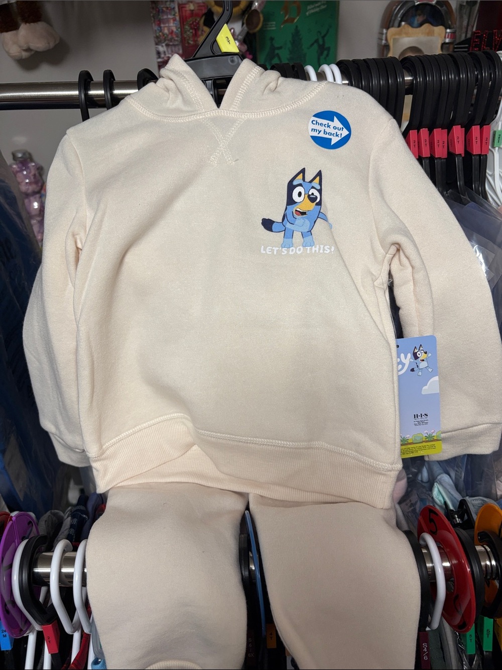 Kids Matching Set Hoodie and Joggers in Cream